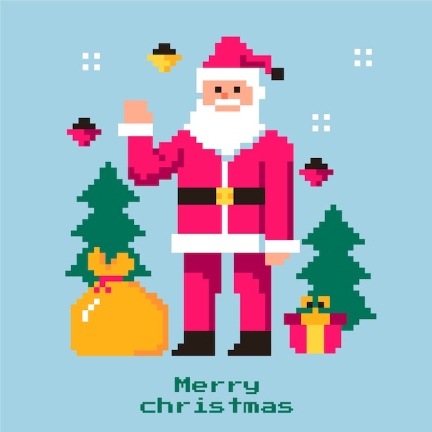 ilustração de pixel art de natal