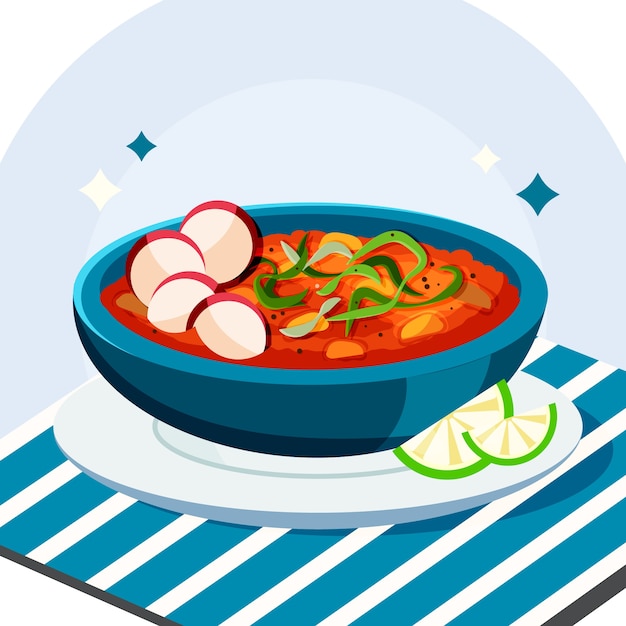 Vetor grátis ilustração de pozole de design plano