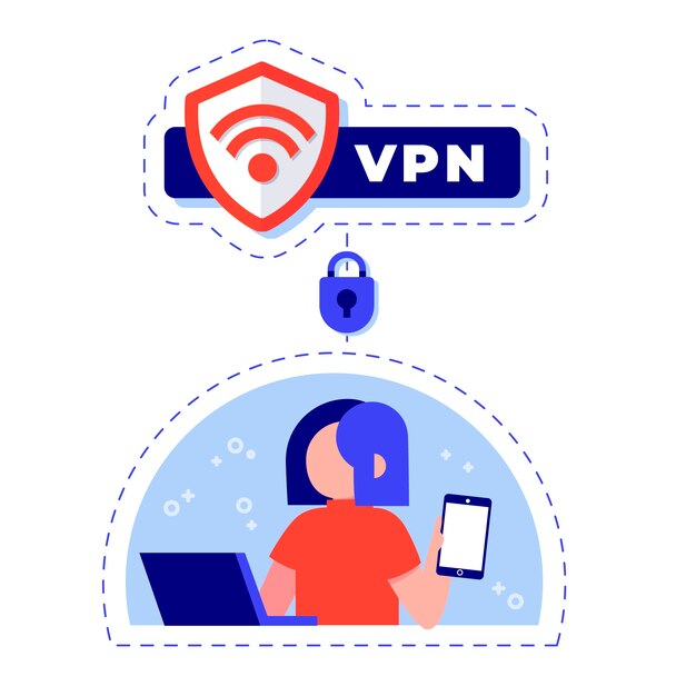 Ilustração de vpn de design plano