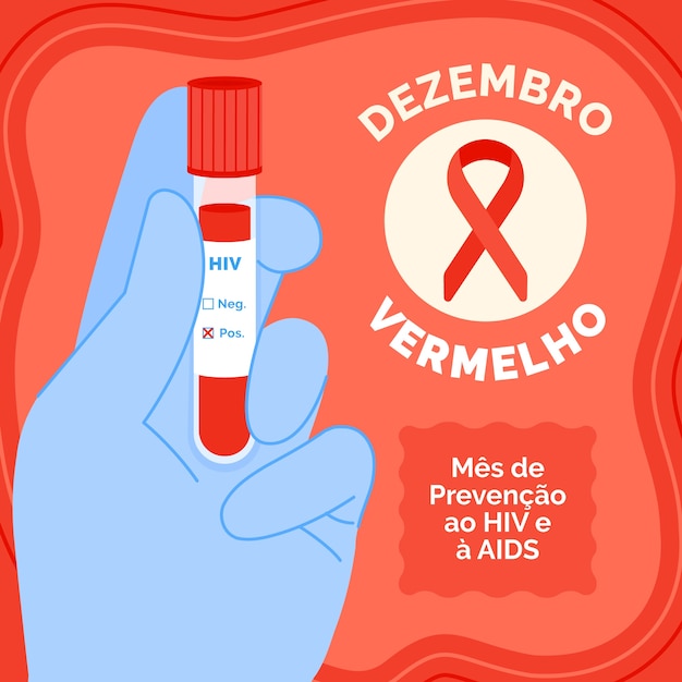 Ilustração desenhada à mão em dezembro vermelho