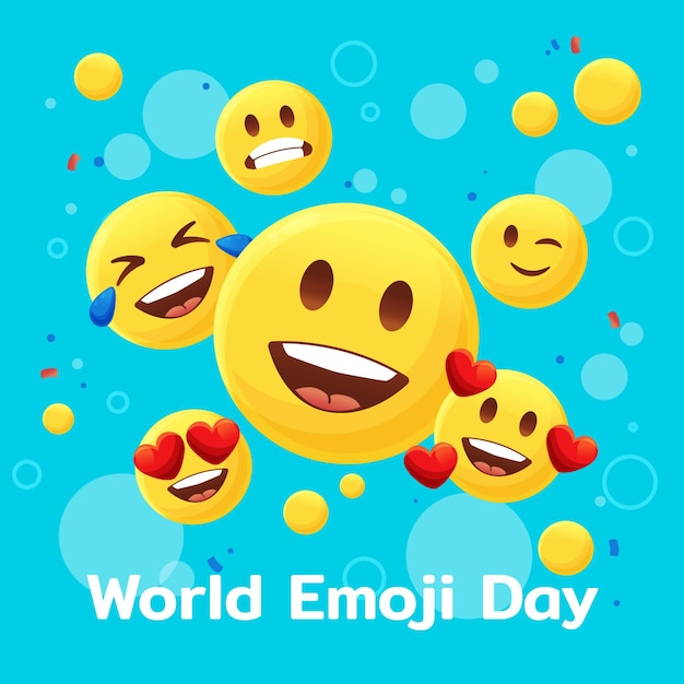 Vetor grátis ilustração detalhada do dia mundial de emoji