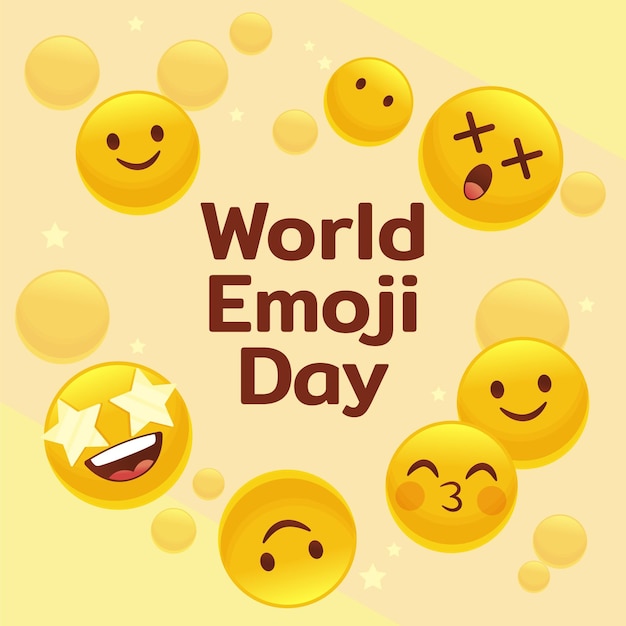 Vetor grátis ilustração detalhada do dia mundial de emoji