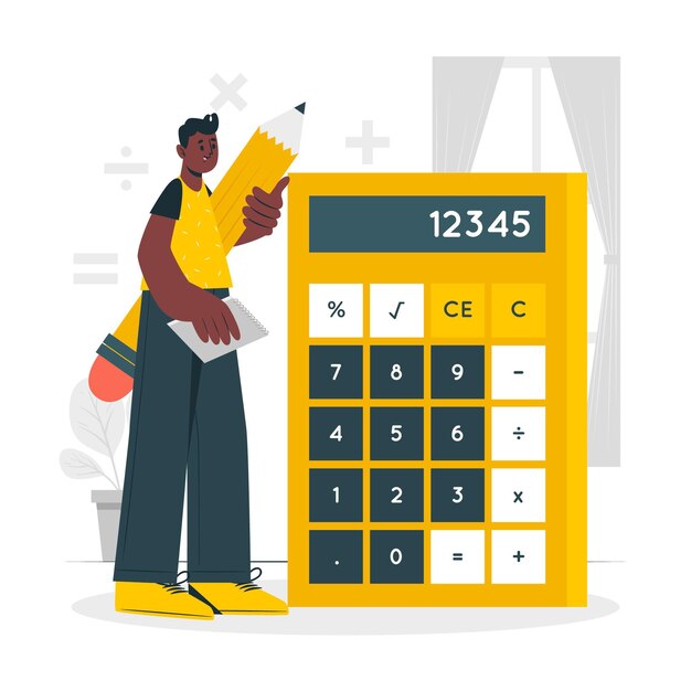 Ilustração do conceito de calculadora