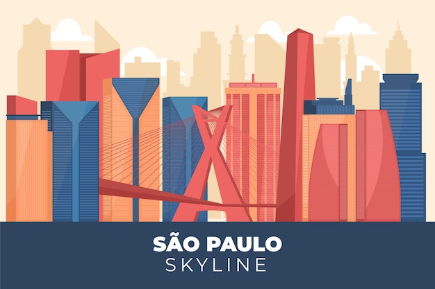 Ilustração do horizonte de São Paulo