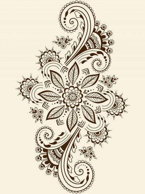 ilustração do ornamento mehndi