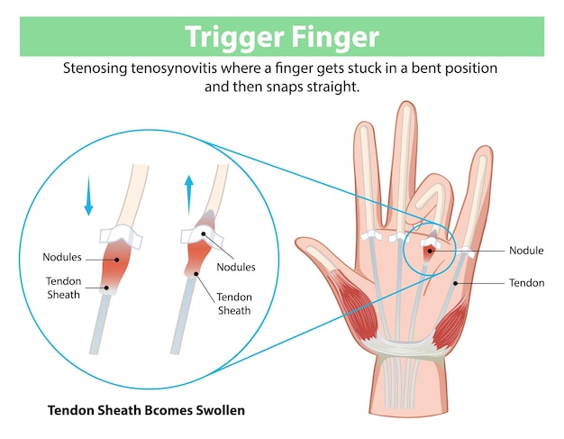 Vetor grátis ilustração médica do dedo do gatilho
