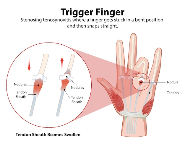 Vetor grátis ilustração médica do dedo do gatilho