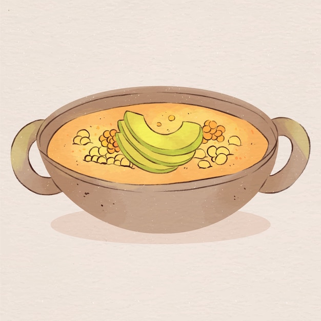 Vetor grátis ilustração pintada deliciosa locro