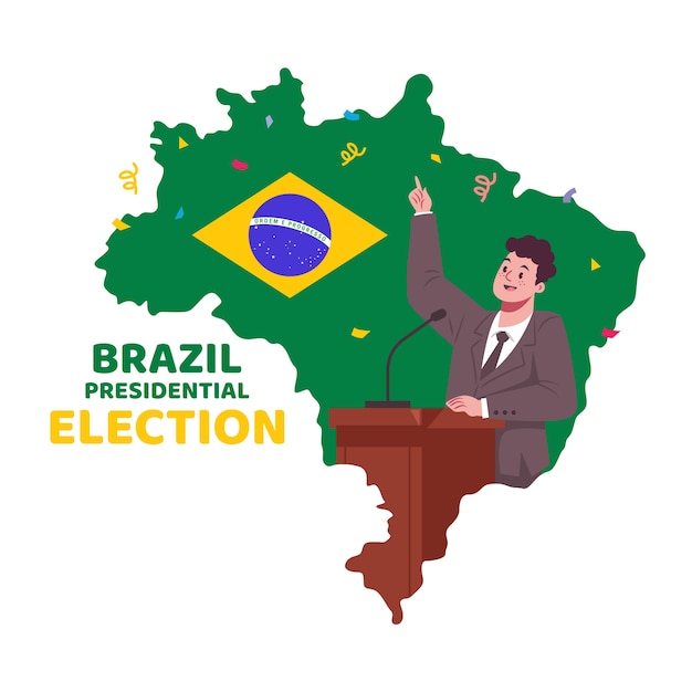 Vetor grátis ilustração plana da eleição presidencial do brasil