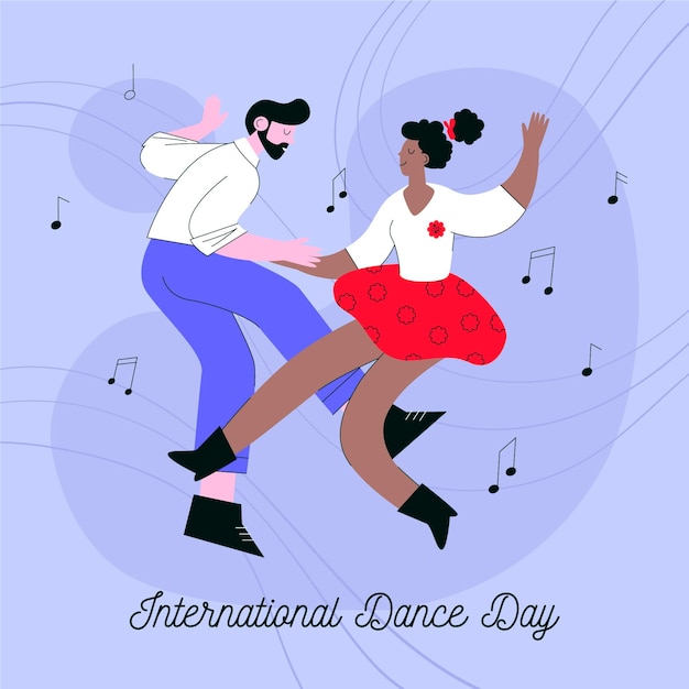 Ilustração plana internacional do dia da dança