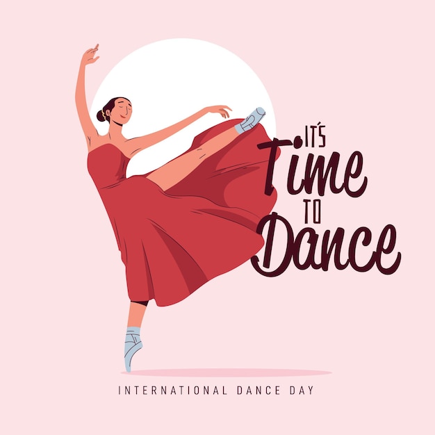 Ilustração plana internacional do dia da dança