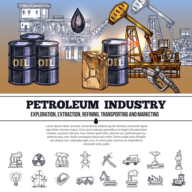 Vetor grátis infografia da indústria do petróleo