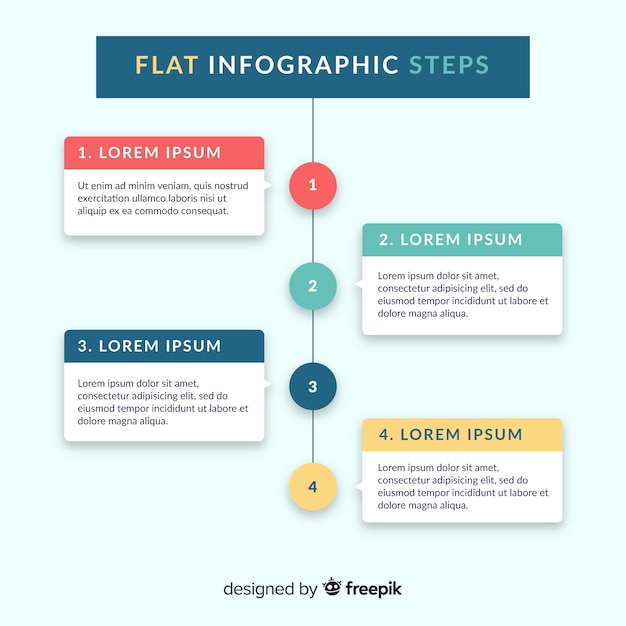 Vetor grátis infográfico colorido passos conceito em estilo simples