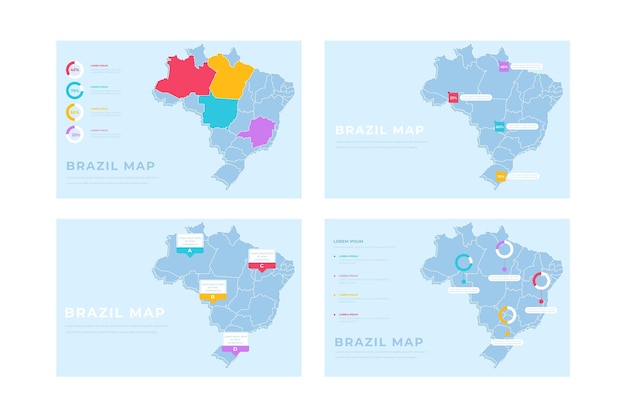 Vetor grátis infográfico de mapa do brasil desenhado à mão