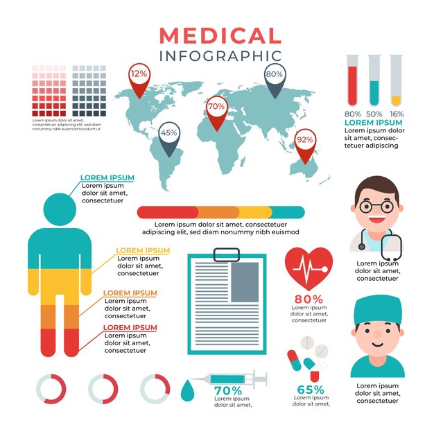 Infográfico médico com ilustrações