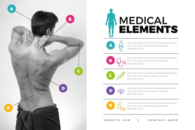 Vetor grátis infográfico médico com imagem