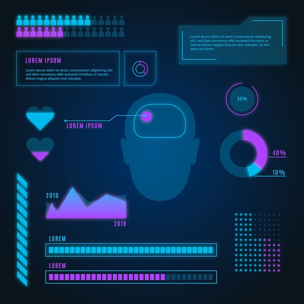 Vetor grátis infográfico médico futurista