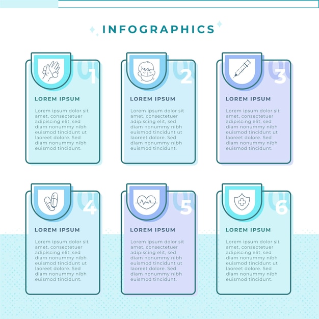 Vetor grátis infográficos médicos lineares