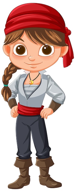 Vetor grátis jovem pirata em estilo desenho animado
