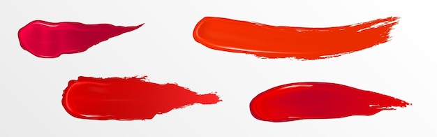 Vetor grátis lipstick vermelho e rosa ou amostra de esmalte de unhas