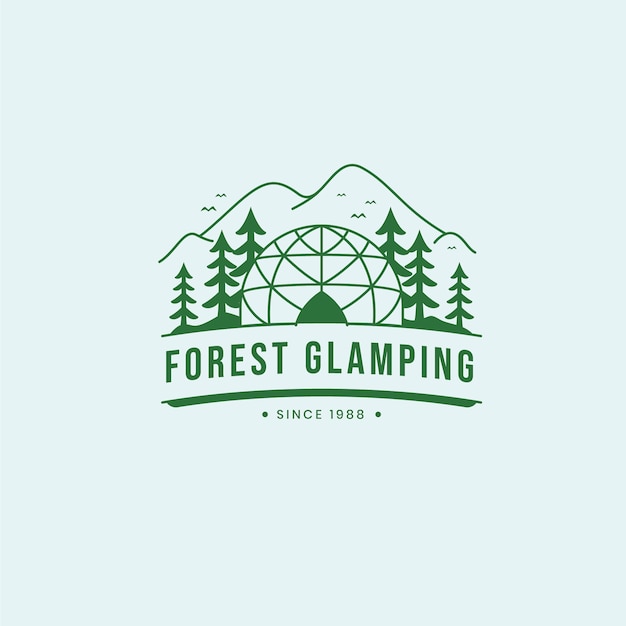 Logo de glamping desenhado à mão