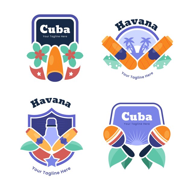 Logos cubanos desenhados à mão