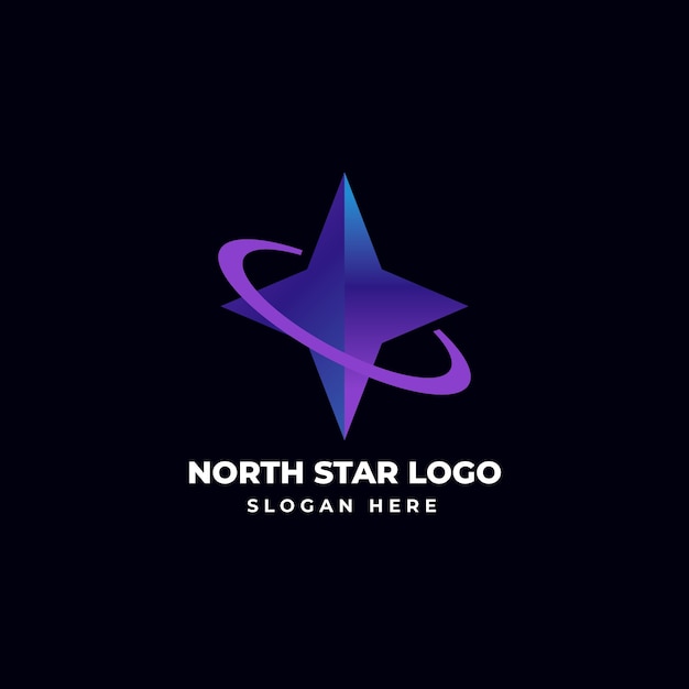 Vetor grátis logotipo da estrela gradiente norte