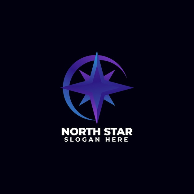 Vetor grátis logotipo da estrela gradiente norte