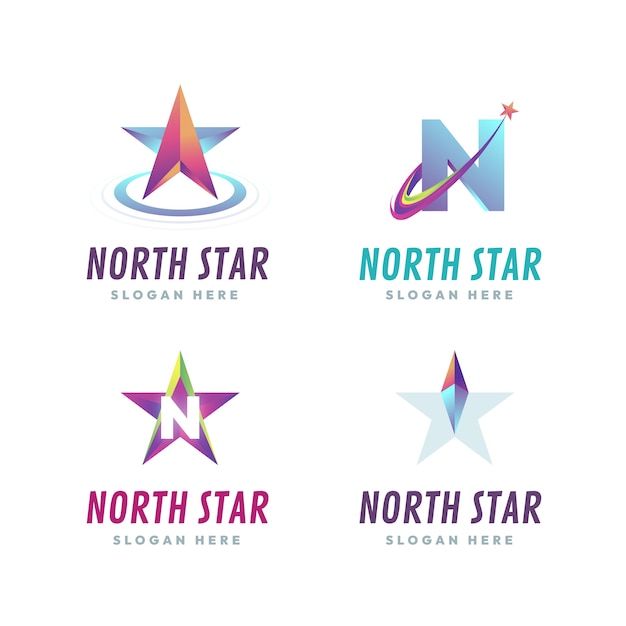 Vetor grátis logotipo da estrela gradiente norte