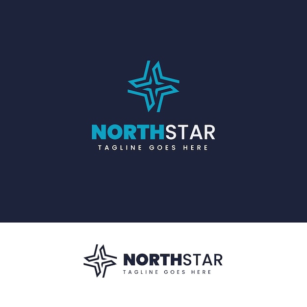 Vetor grátis logotipo da estrela norte de design plano