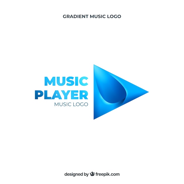 Vetor grátis logotipo da música com estilo gradiente