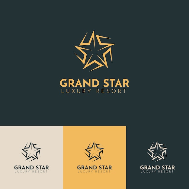 Vetor grátis logotipo de 5 estrelas de design plano