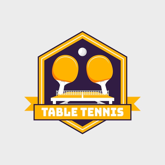 Logotipo de tênis de mesa de estilo detalhado