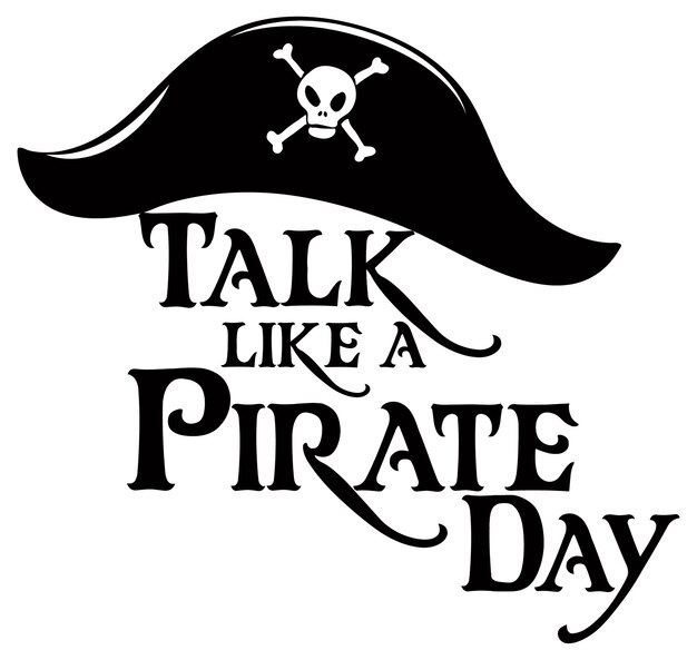 Logotipo do Talk Like A Pirate Day com um chapéu de pirata em fundo branco