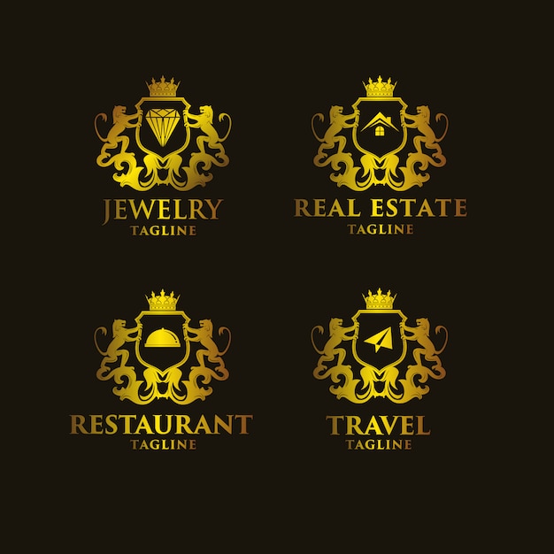 logotipo dourado templates coleção