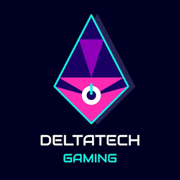 Vetor grátis logotipo futurista da deltatech gaming