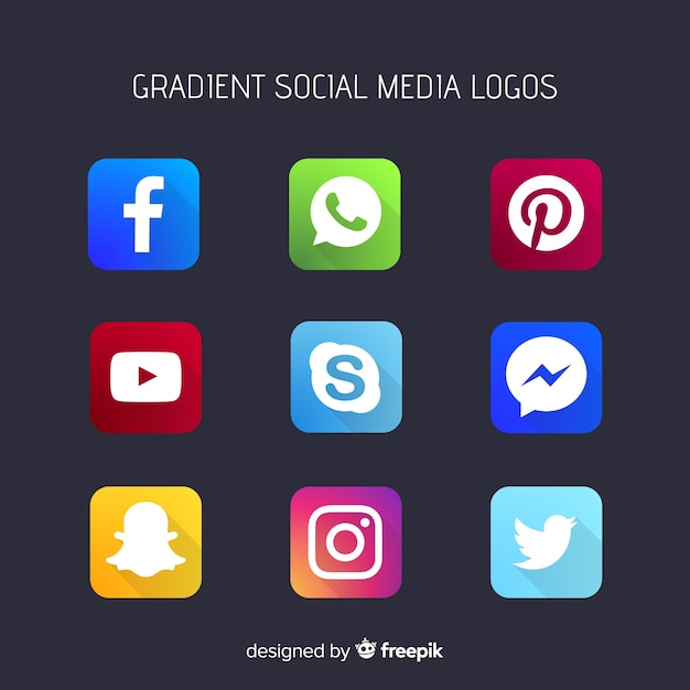 Vetor grátis logotipos de mídia social de gradiente