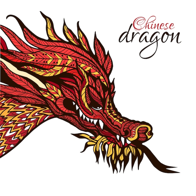 Mão desenhada dragão