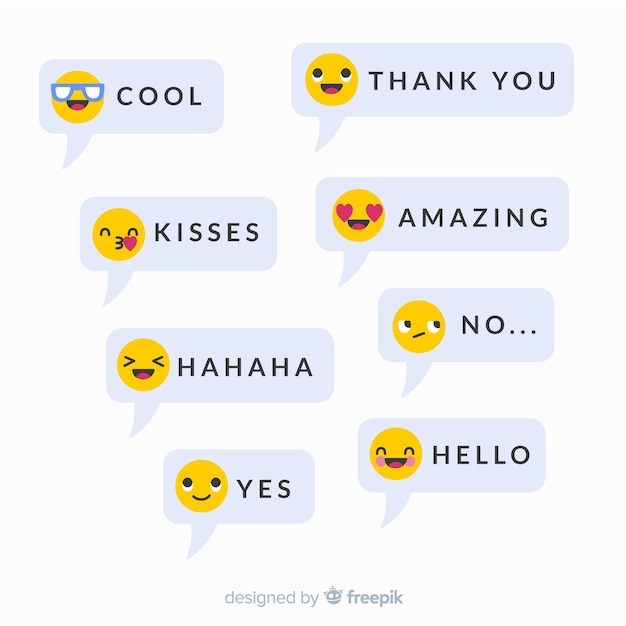 Vetor grátis mensagens com reações de emojis