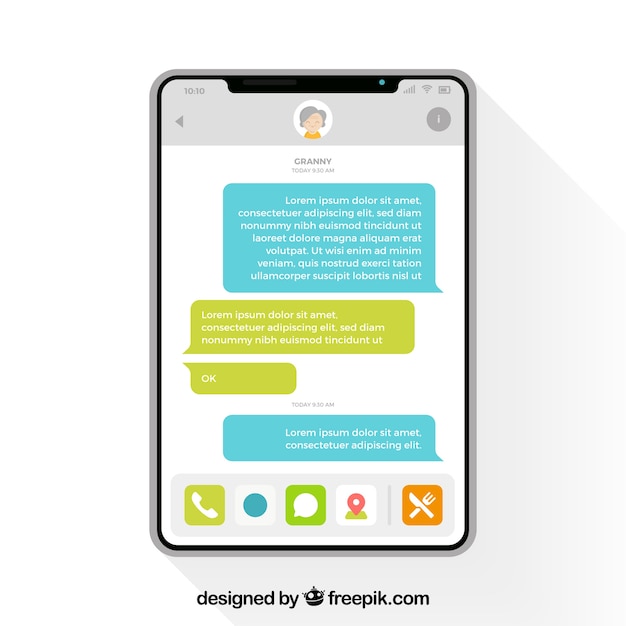 Vetor grátis messenger app para conversar no celular