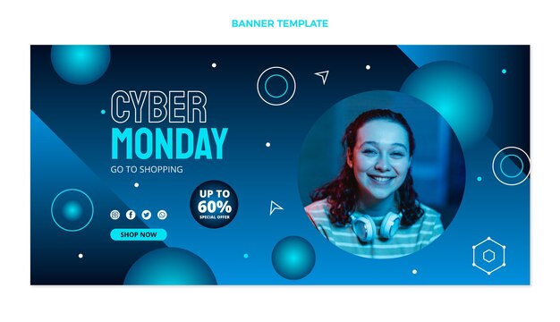 Modelo de banner da Cyber Monday