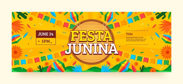 Modelo de capa de facebook degradiente festas juninas