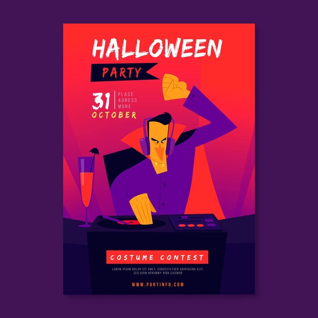 Modelo de cartaz de festa de halloween