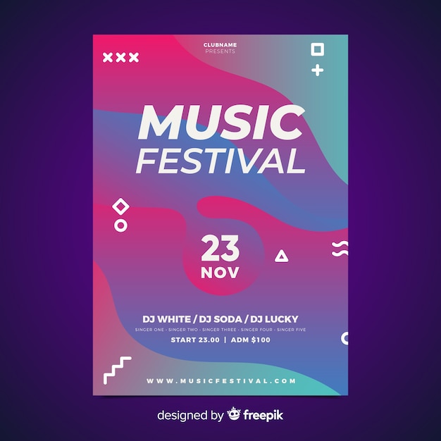 Modelo de cartaz do festival de música