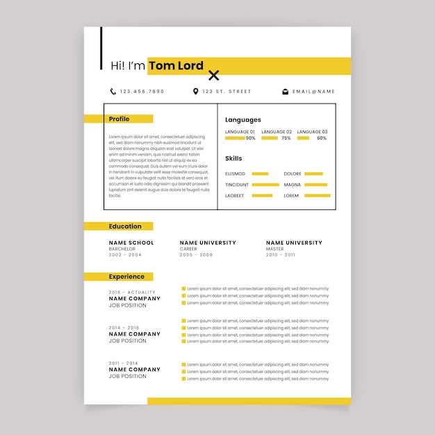 Modelo de curriculum vitae moderno