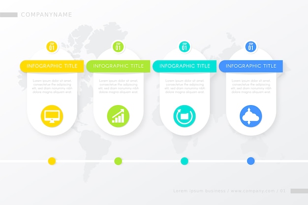 Vetor grátis modelo de etapas infográfico com progresso