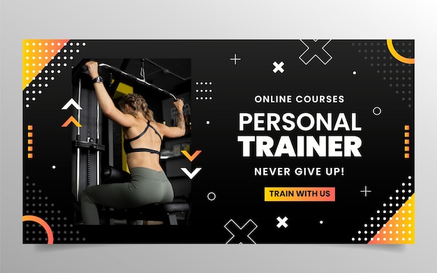 Modelo de facebook de personal trainer gradiente