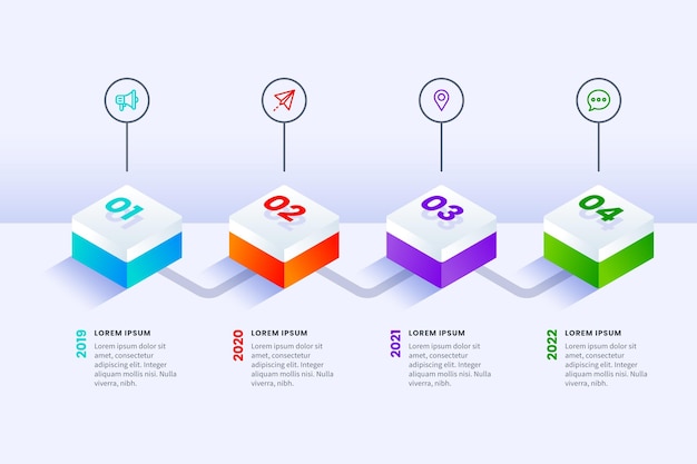 Vetor grátis modelo de infográfico de cronograma isométrico