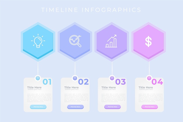 Vetor grátis modelo de infográfico de linha do tempo pastel