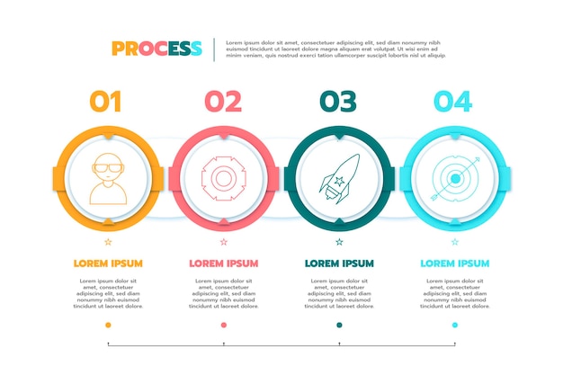 Vetor grátis modelo de infográfico de processo plano